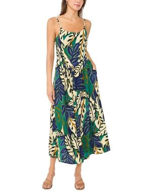 Msk Floral Print Smocked Back Maxi Dress - Green