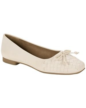 Style & Co. Baileyy Woven Snip Toe Ballet Flats - White