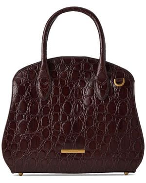 Brahmin Rosetta Vanderbilt Embossed Leather Satchel - Purple