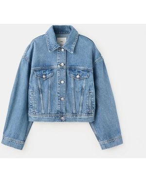 Mango Pockets Denim Jacket - Blue