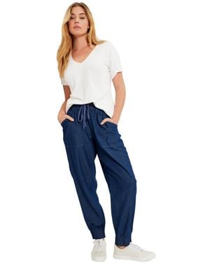 June + Vie June + Vie June + Vie Drawstring Denim jogger - Blue