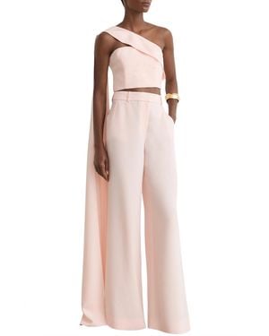 Reiss Wide-leg Tailored Pants - Pink