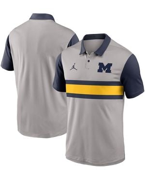 Nike Gray/navy Michigan Wolverines Vapor Performance Polo Shirt