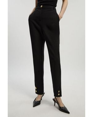 Karen Millen Petite Military Straight Leg Pants - Black