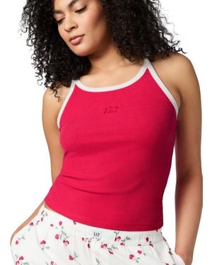 Gap Striped Halter-neck Sleeveless Pajama Top - Pink