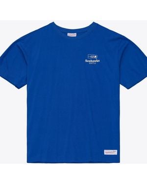 Mitchell & Ness Seattle Seahawks Core Essentials Micro Logo T-shirt - Blue