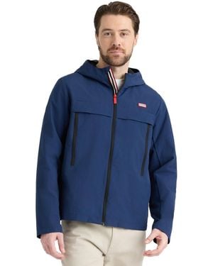 HUNTER Miles Seam Sealed Shell Hooded Jacket - Blue