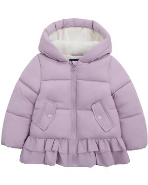 Rokka&Rolla Toddler Girls Rosie Fleece-lined Ruffle Puffer Coat 2t-5t - Purple