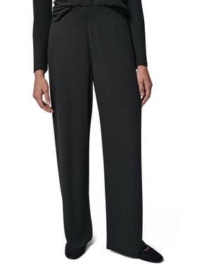 Donna Karan Wide-leg Flat Front Pull-on Pants - Black