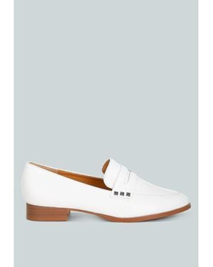 Rag & Co Patent Pleather Penny Loafers - Blue