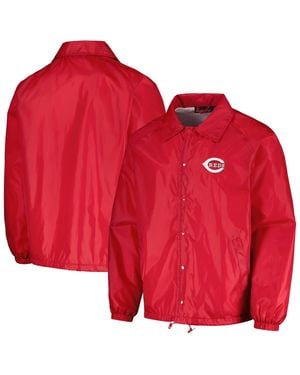 Dunbrooke Cincinnati S Coach's Raglan Full-snap Windbreaker Jacket - Red