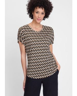 Olsen Waved Striped T-shirt - White