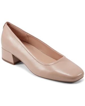 Easy Spirit Jain Eflex Low Block Heel Pumps - Natural