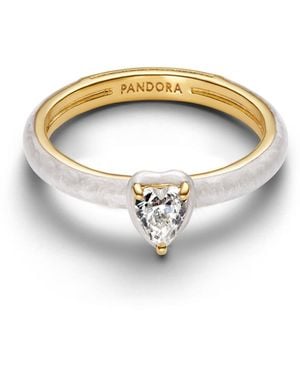 PANDORA White Chakra Heart Ring