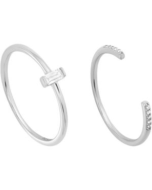 Macy's 2-piece Cubic Zirconia Open Stackable Ring Set (0.23 Ct. T.w. - White