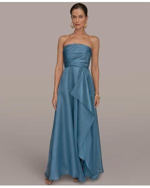 Donna Karan Strapless Surplus Ball Gown - Blue