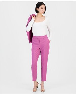 Tahari Mid Rise Straight-leg Pants - Pink