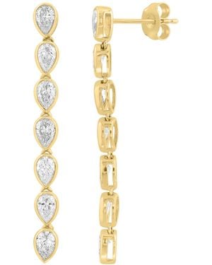Effy Lab-grown Diamond Pear Earrings (2-1/20 Ct. T.w. - Metallic