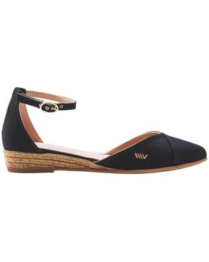 VISCATA Montroig Canvas Espadrille Flats - Black