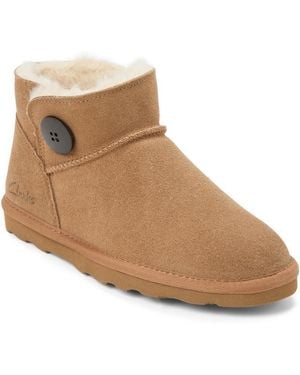 Clarks Suede Memory Foam Boot Slippers - Brown