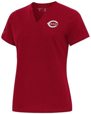 Antigua Cincinnati S Notch Neck T-shirt - Red