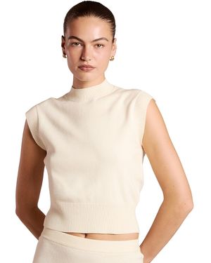 4th & Reckless Kaelin Mock-neck Ribbed-hem Tank - White
