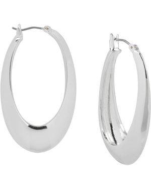 Robert Lee Morris Sculptural Oval Hoop Earrings - White