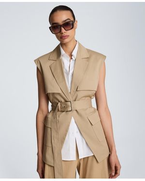 Kenneth Cole Belted Vest - Natural