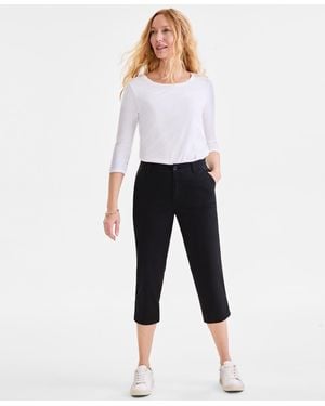 Style & Co. Petite Mid-rise Comfort Waist Capri Pants - White