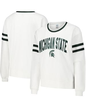 Concepts Sport Michigan State Spartans Borough French Terry Arch Over Long Sleeve T-shirt - White