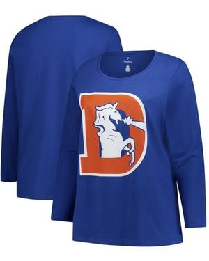 Fanatics Denver Broncos Plus Size Primary Logo Long Sleeve Scoop Neck T-shirt - Blue