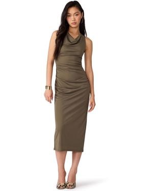 Steve Madden Issabelle Ruched Body-con Cowl-neck Dress - Green