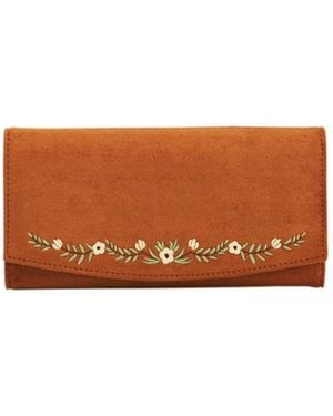 Fable England Floral Embroidered Purse - White