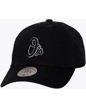 Mitchell & Ness And White Baltimore Orioles 1904 Strapback Adjustable Hat - Black
