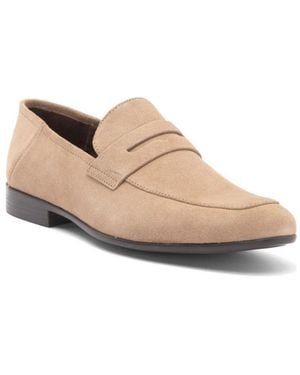 Blake McKay Sawyer Dress Casual Slip-on Penny Loafer Leather Shoes - Natural