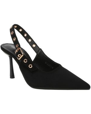 BERNESS Candes Microfiber Suede Slingback Pumps - Black