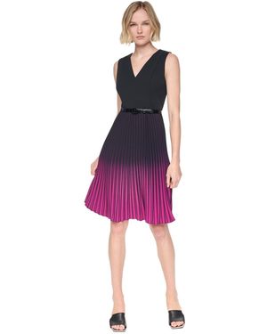 DKNY Petite Ombre V-neck Cocktail Dress - Purple