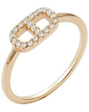 Adornia Fine 14k Vermeil .925 Sterling Silver Cz Mariner Link Ring - White