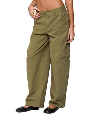 Edikted Jadah Low Rise baggy Cargo Pants - Green