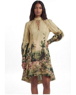 Karen Millen Botanical Mini Dress - Green