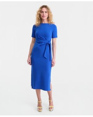 On 34th Crewneck Wrap Tie Dress - Pink