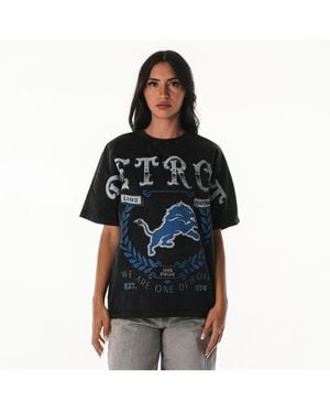 The Wild Collective Detroit Lions Laurel Premium baggy Dolman T-shirt - Black