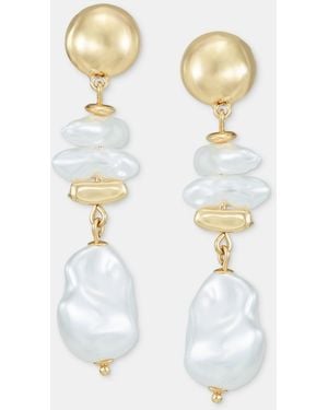 INC International Concepts Imitation Pearl Linear Drop Earrings - White