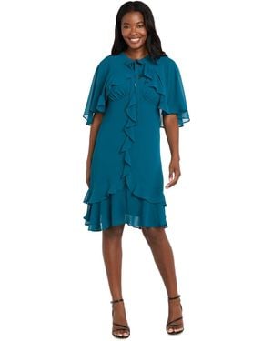 R & M Richards 2-piece Ruffle Detail Dress - Blue