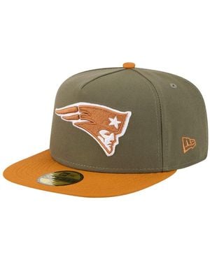 KTZ Â Olive/brown New England Patriots Color Pack A-frame 59fifty Fitted Hat - Green
