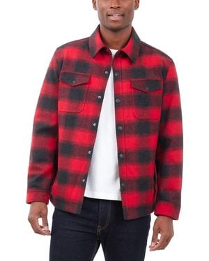 Lucky Brand Quilted Wool Shirt Jacket - Red