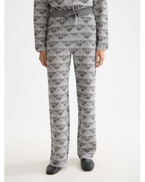 Scotch & Soda Logo Jacquard Knit Pants - Gray