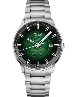 MIDO Automatic Swiss Commander Gradient Silver-tone Stainless Steel Watch - Gray
