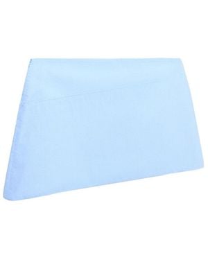 Mango Selection Asymmetric Hem Poplin Straight-fit Skirt - Blue