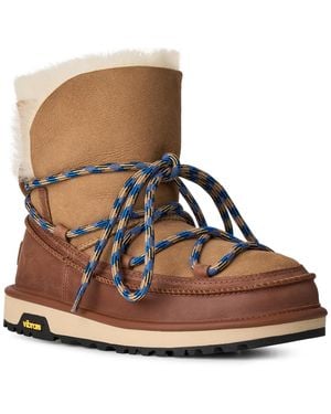 UGG Classic Tread Lace-up Sheepskin Boots - Brown